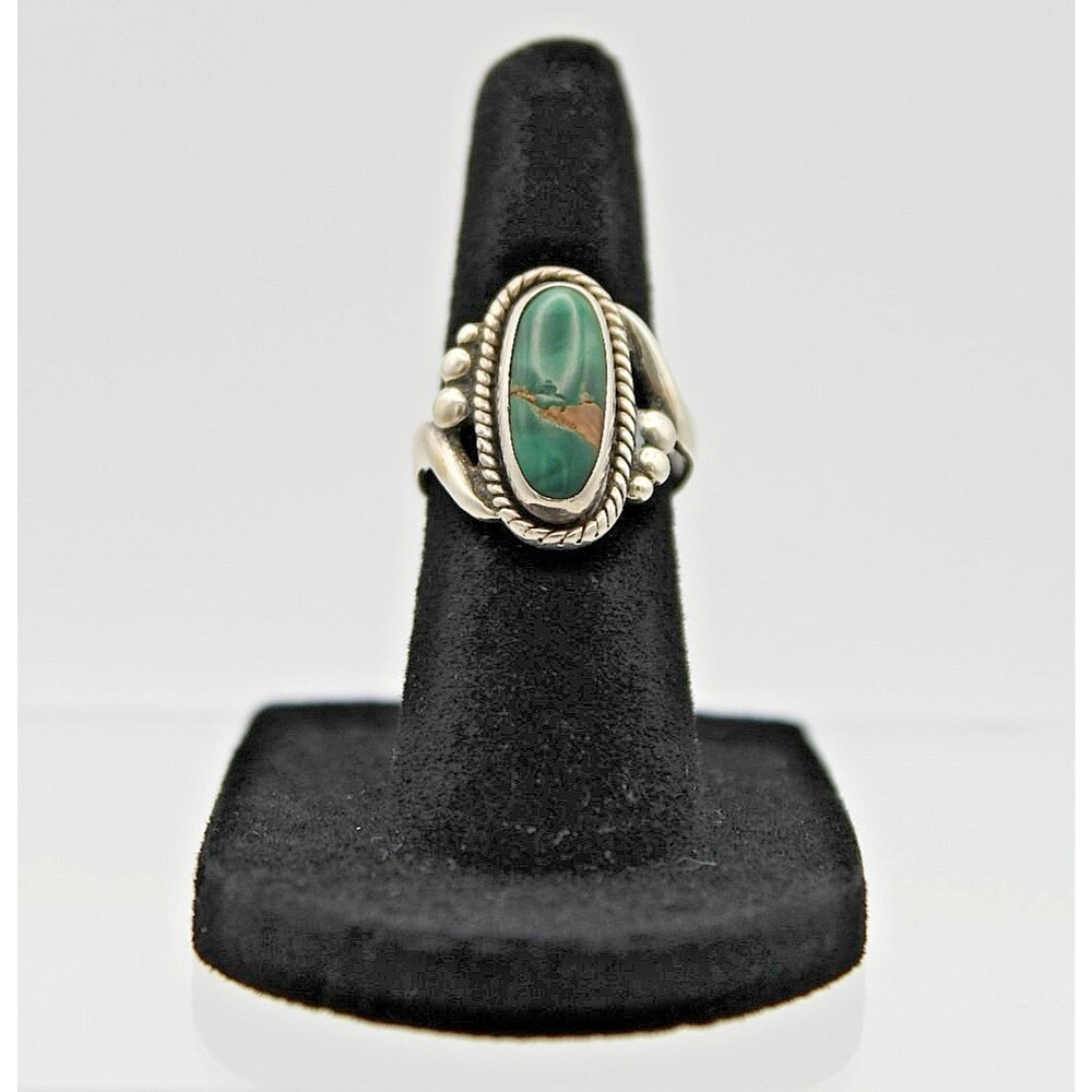 Vintage Bell Trading Post Sterling Silver Turquoise Ring Size 4 Southwestern